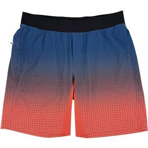 Lululemon Men's T.H.E. Short 9.5" Linerless Blue Orange Grid XL